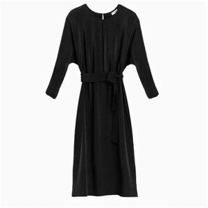 Cuyana 100% Silk Sheath Dress - Black - Medium